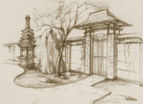 рисунок входа в чайный домик