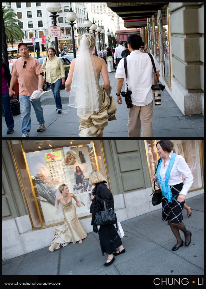 Nontraditional Urban bridal portrait downtown san francisco