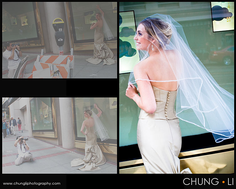 Nontraditional Urban bridal portrait downtown san francisco