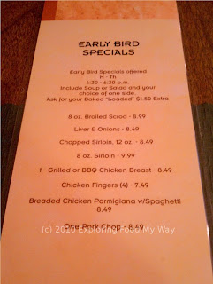 Arnie's Steak House Early Bird Menu Arnie's Steak House Early Bird Menu