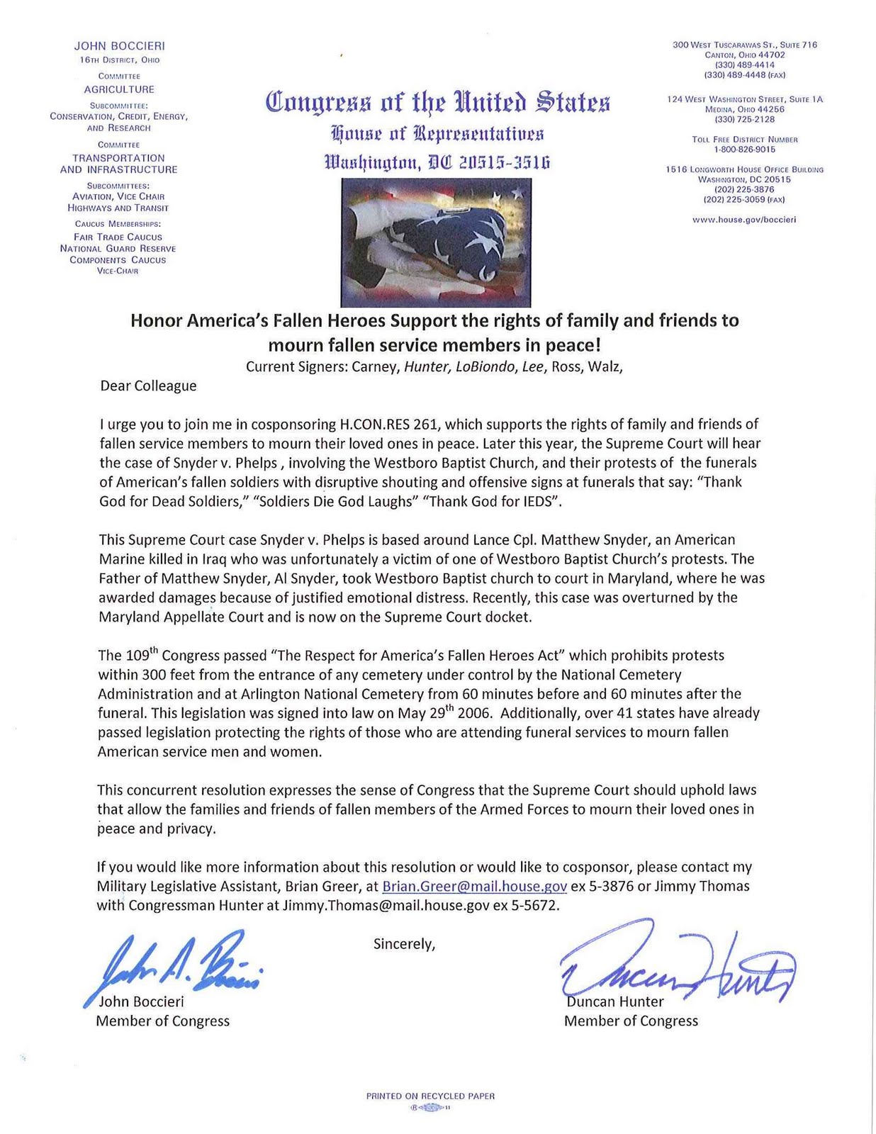 American Veteran Online: Reps. Boccieri and Hunter Introduce Resolution on Military ...1236 x 1600