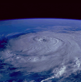 El ojo del huracán visto desde el espacio