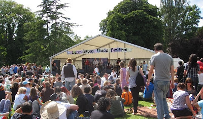 View of the crowd in front of the main stage