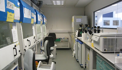 Hoods, microscopes, the centrifuge and incubators