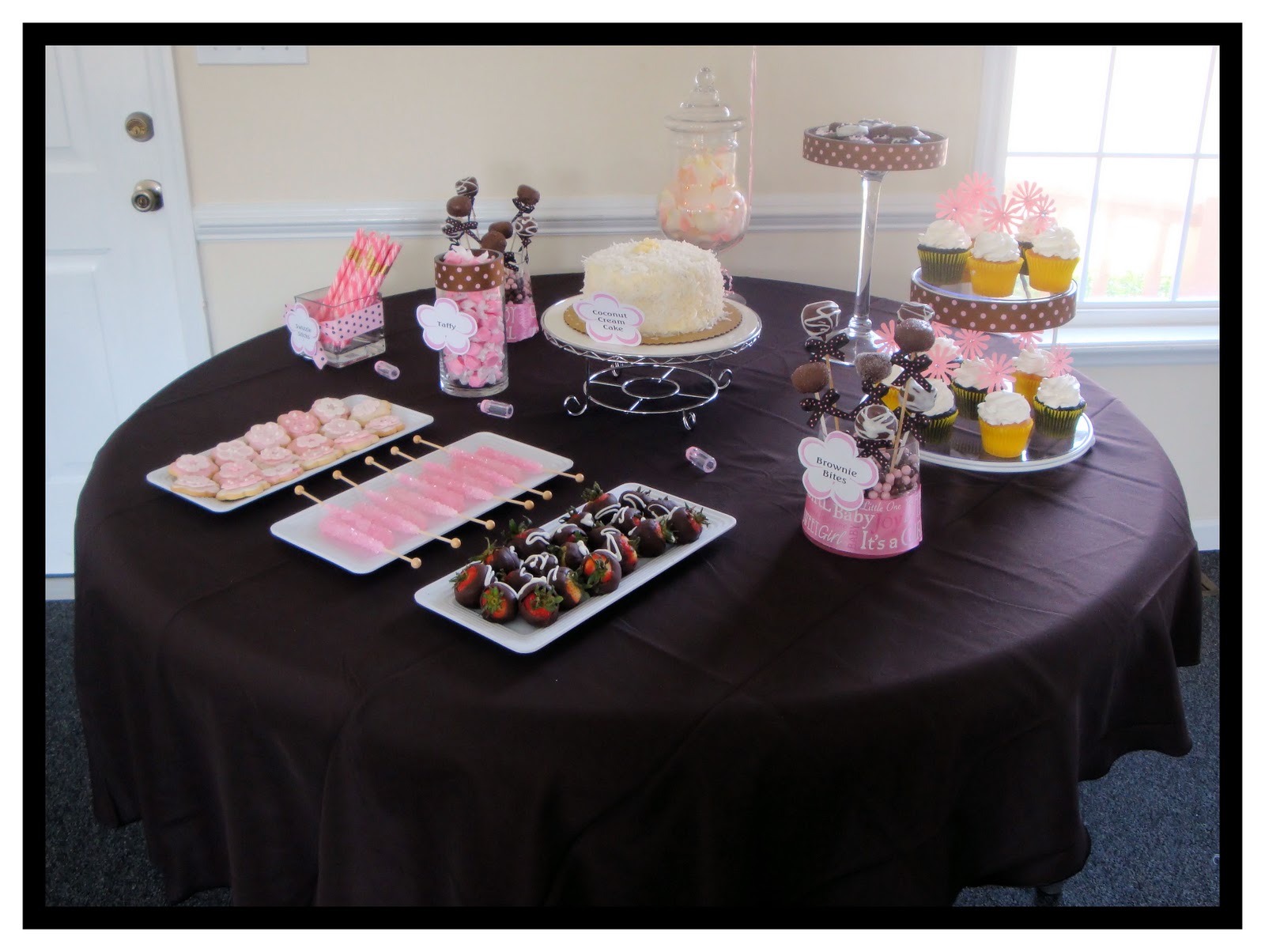 Embracing A Healthy Family The PinkBrown Baby Shower Theme Pictures Deser table 3 Pinkbrown Baby Shower Theme Pictureshtml