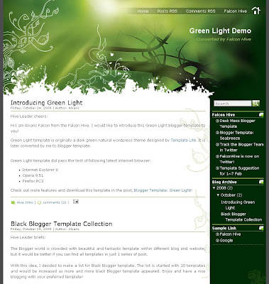Green Light Blogger Theme