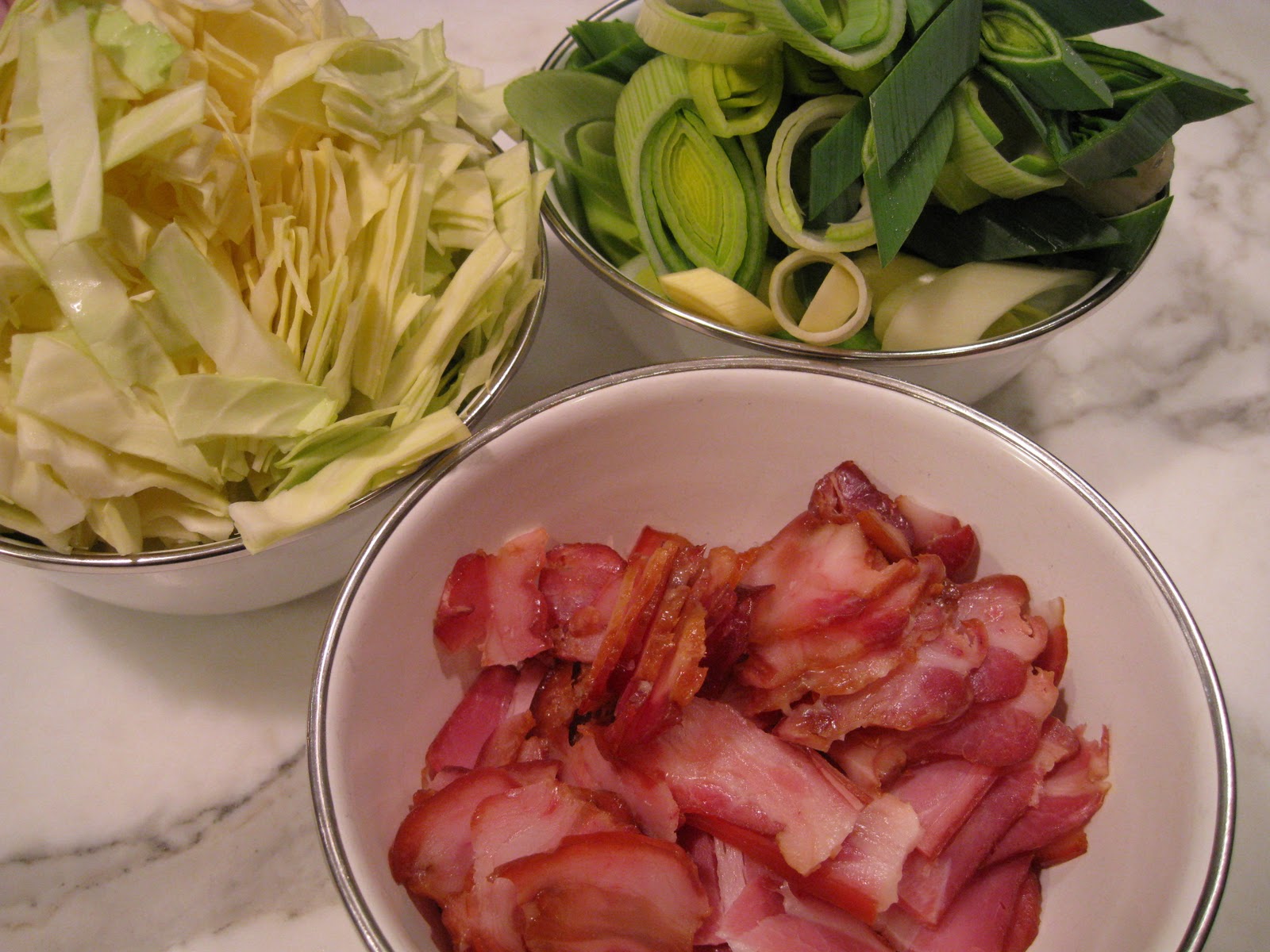 Chinese Salt Pork with Leeks and Cabbage