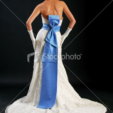 Blue and White Wedding Dress Blue 