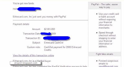 Paypal entrecard