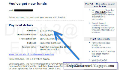 entrecard payment proof