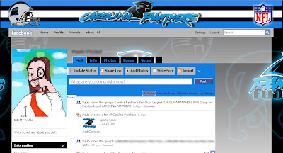 facebook skin layout - theme for facebook with Carolina Panthers