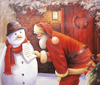 santa and snowman paintings for desktop