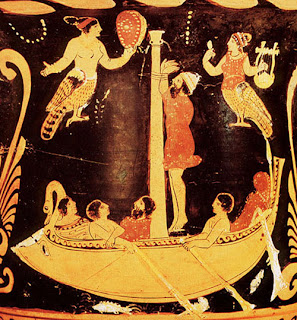Odysseus and the Sirens, krater attributed to Python, ca 340 BC (Antikenmuseen, Berlin, Germany)