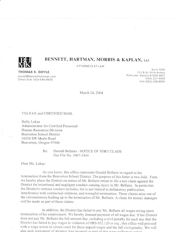 OEA attorney Tom Doyle informs Lekas of federal law suit