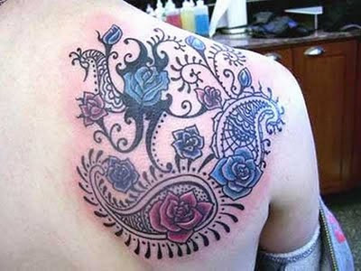 blue rose tattoo. rose tattoos
