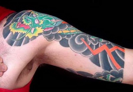 Oriental flower tattoo sleeve, tribal flower tattoo images