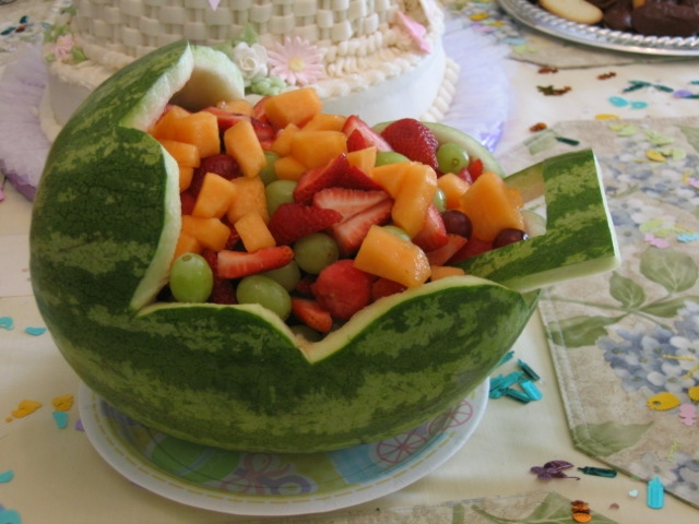 watermelon carving for baby shower. for a friends aby shower.