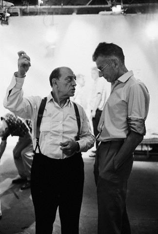 Buster Keaton and Samuel Beckett on set of Film