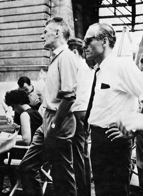 Samuel Beckett and Barney Rosset on set of Film