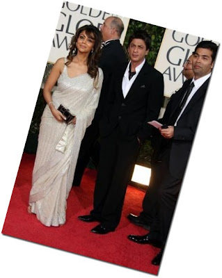 Gauri Khan Shahrukh Khan Karan Johar Golden Globes red carpet