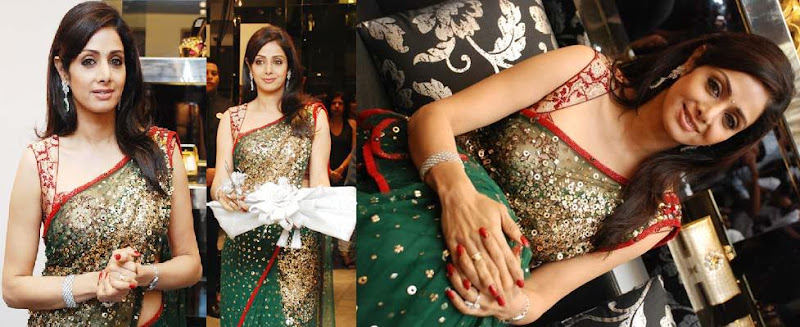 Sridevi green saree Kimaya Kimaaya inaugration Chennai