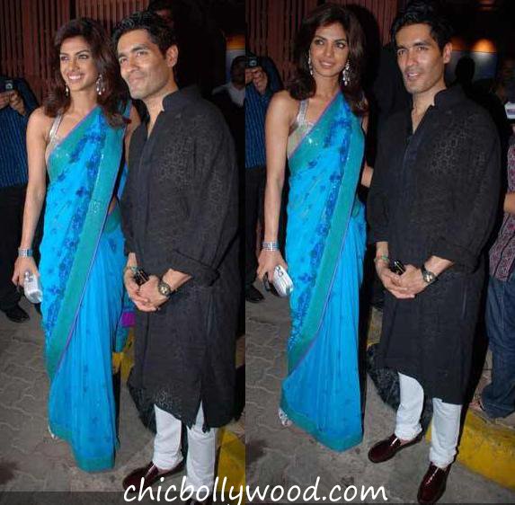Priyanka Chopra Manish Malhotra sari Amrita Arora Shakeel Ladakh wedding bash
