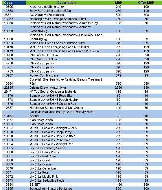 My Space Oriflame Online Product Flyer