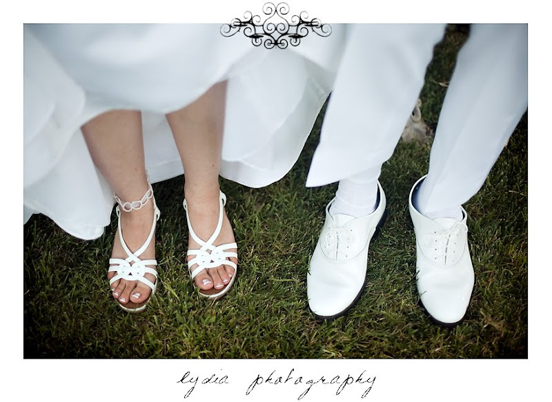 Rosemary and Jared's shoes for their wedding in Santa Rosa California