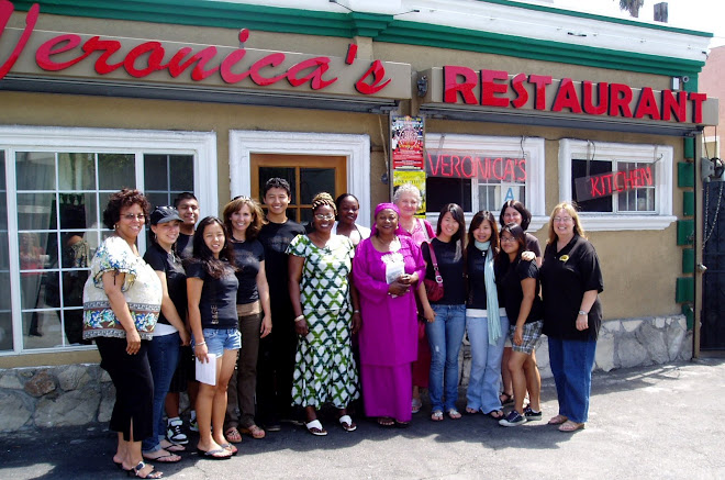 Almost everyone!  Outside Veronica's Kitchen, Inglewood, California