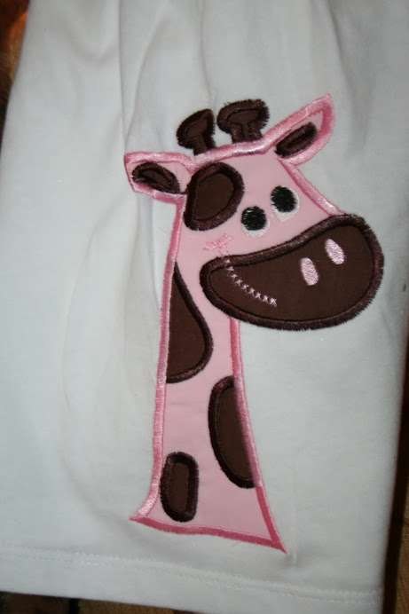 Girl Girafee applique..can be done in a boy version too
