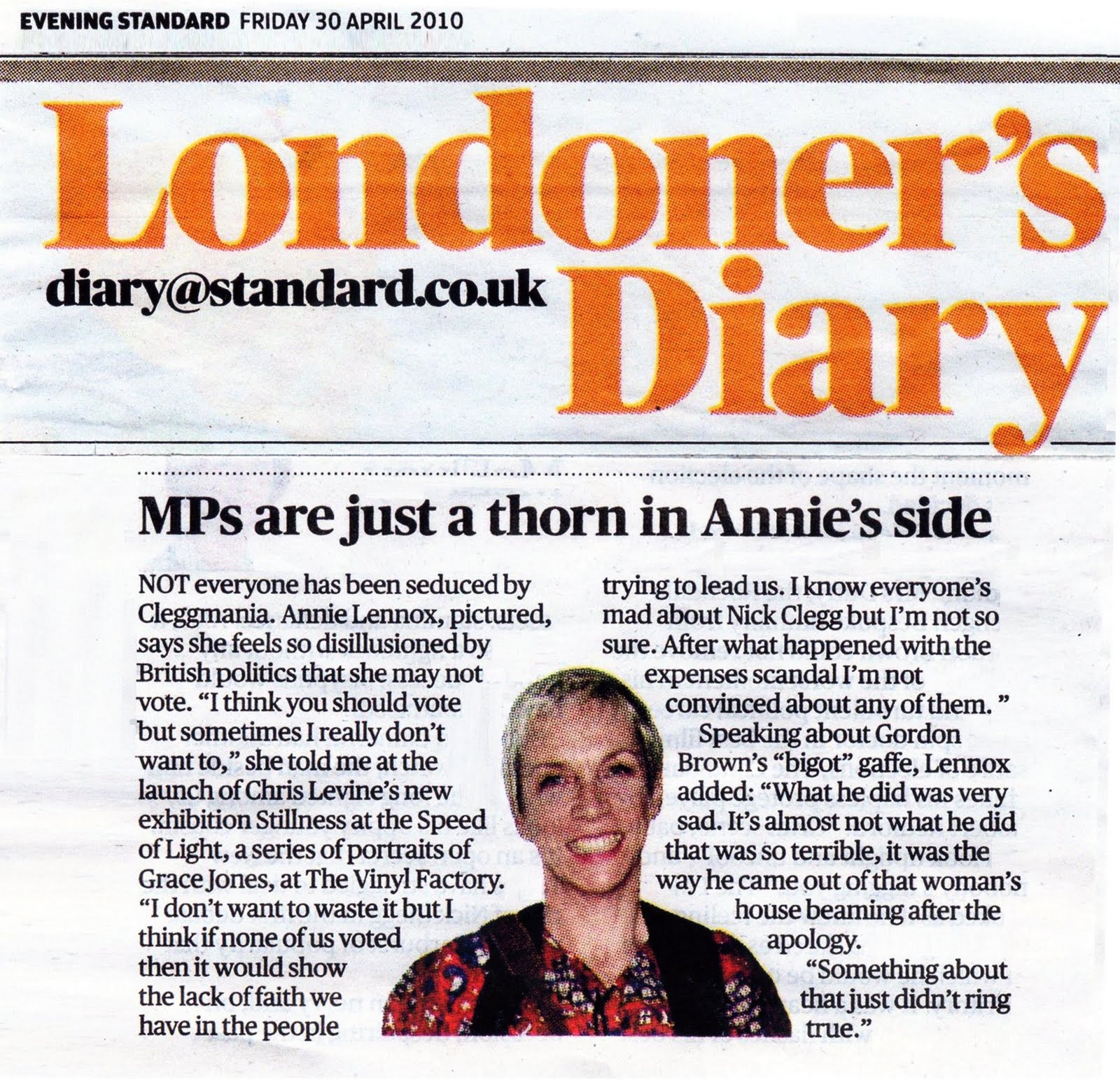 ANNIE LENNOX SPOT ON - A BANK H...