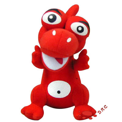 Cartoon Character Kids Toy --- Plush Red Dinosaur. Size: 15CM Cartoon Character Kids Toy --- Plush Red Dinosaur. Size: 15CM