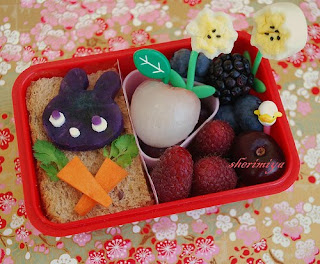 Cute bunny with carrots kids bento box lunch box