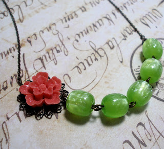 Fleur de Gorgeous -- asymmetrical vivid floral necklace