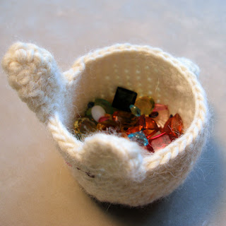 PDF Crochet Pattern: Bunny & Striped Tulip Bowl Set -- Cute Storage Containers