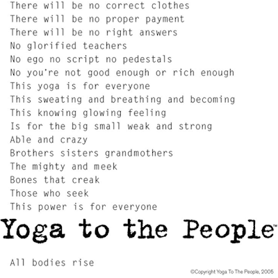 Yoga People on Check Out The Yoga To The People Manifesto