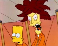 You see, in this episode Sideshow Bob tried to detonate a nuclear bomb that turned out to be a dud. But I couldn't find a picture of the bomb being a dud. Still, it's relevant!