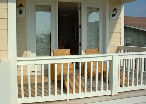 Chaise lounges on eastern deck