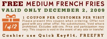 Dec. 2, 2009 - Whataburger Free Medium French Fries