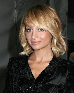 Nicole Richie medium short blonde curly hair styles