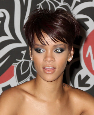 Female Short Hairstyles. Rihanna. Short To Medium Black Straight Hair Style