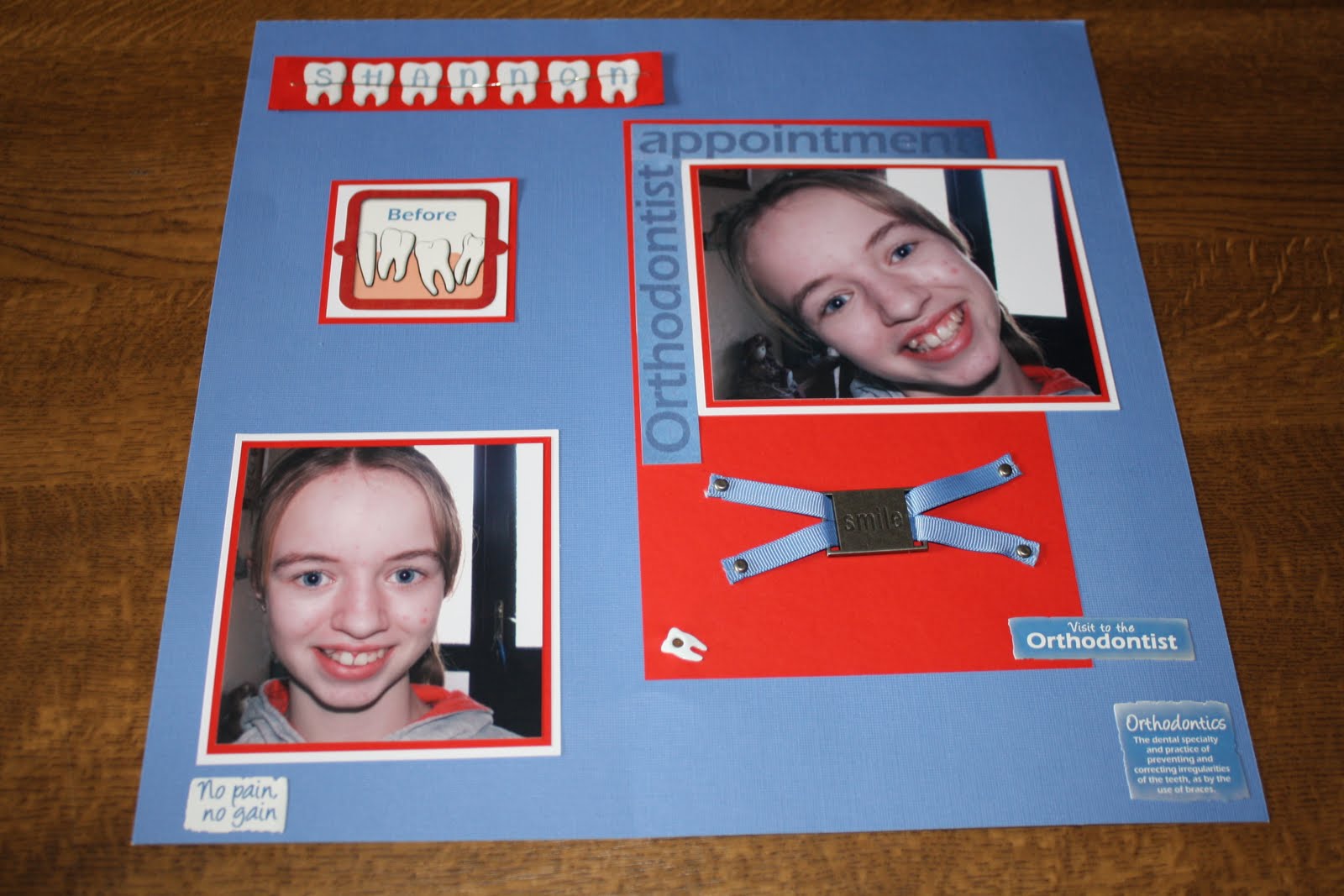 D K Crafts Scrapbook Layout My Braces