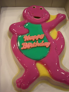 Barney Birthday Cake on The Other Cake Was From My Dad He Got Her A Chocolate Ice Cream Cake