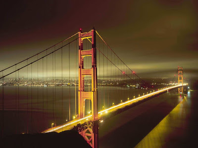 The Golden Gate Bridge San Francisco in the Night Pictures