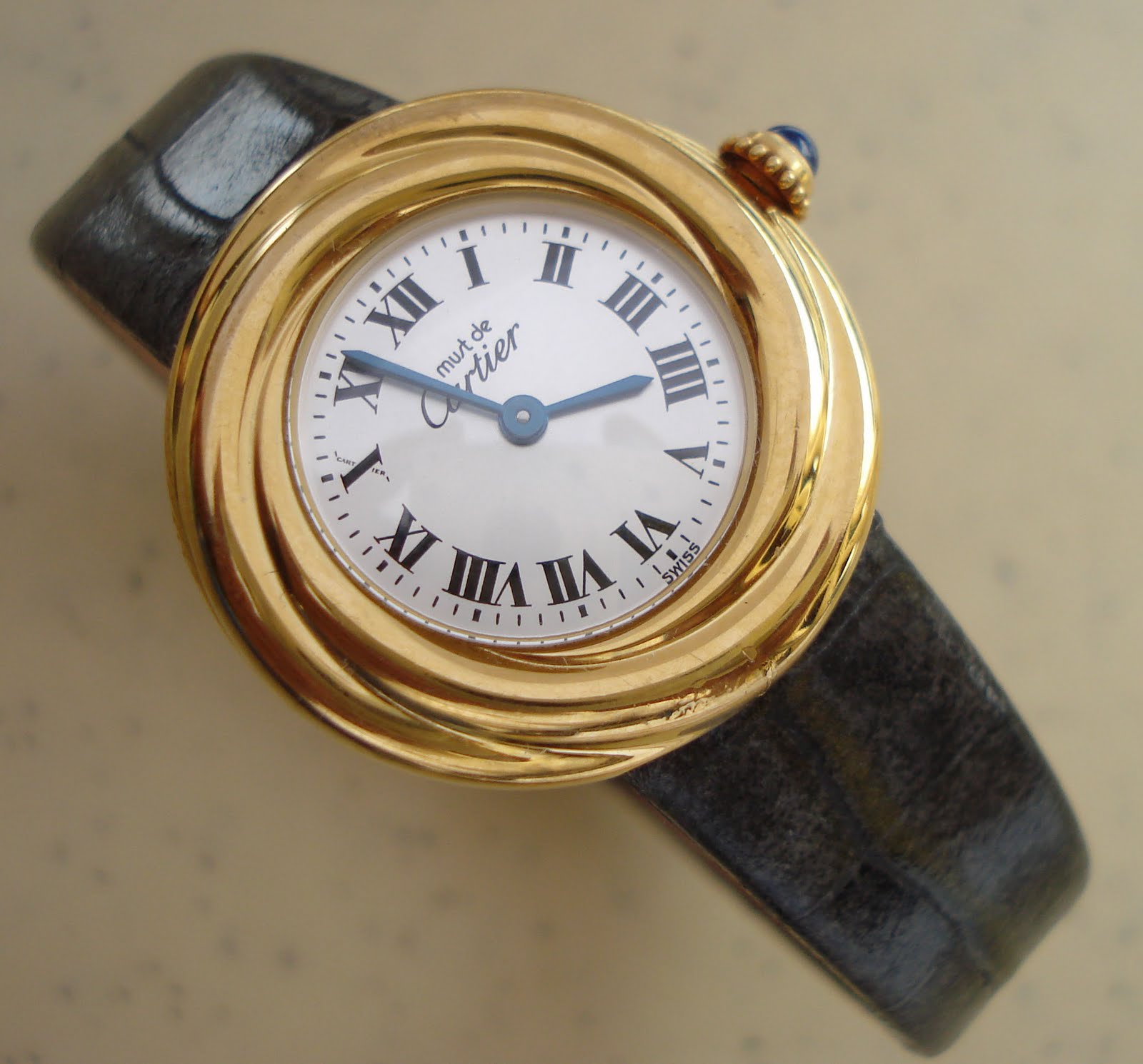 Bruno & Hancock Vintage Ladies Cartier Quartz Eternity Gold Plaque Watch