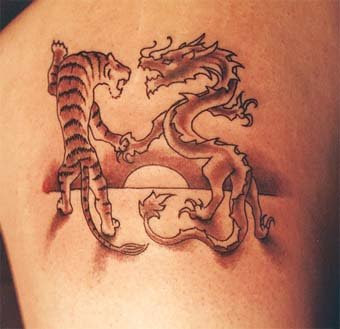 Dragon and Tiger Tattoos Design