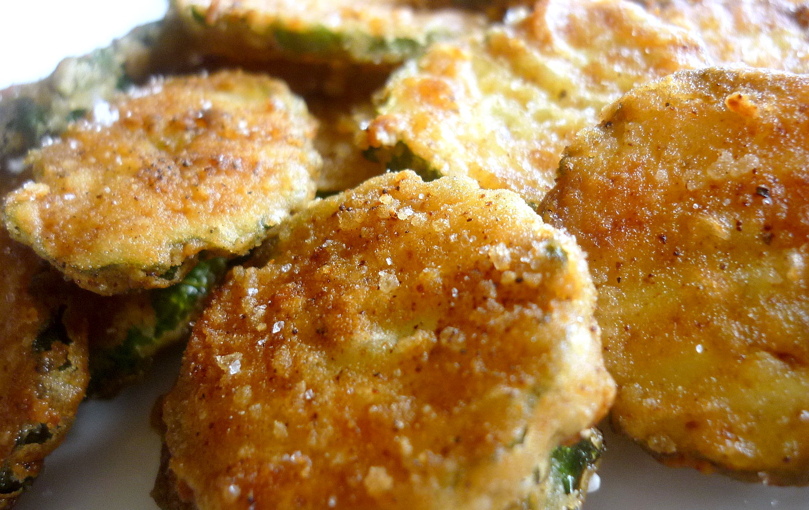 Fried Asian Cucumber Crinkles Sprinkled with Flour
