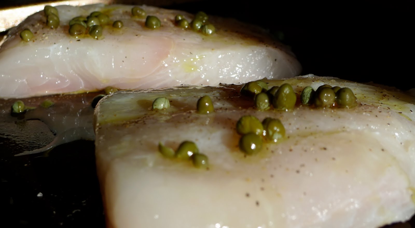 siriously delicious Baked Halibut with Lemon and Capers