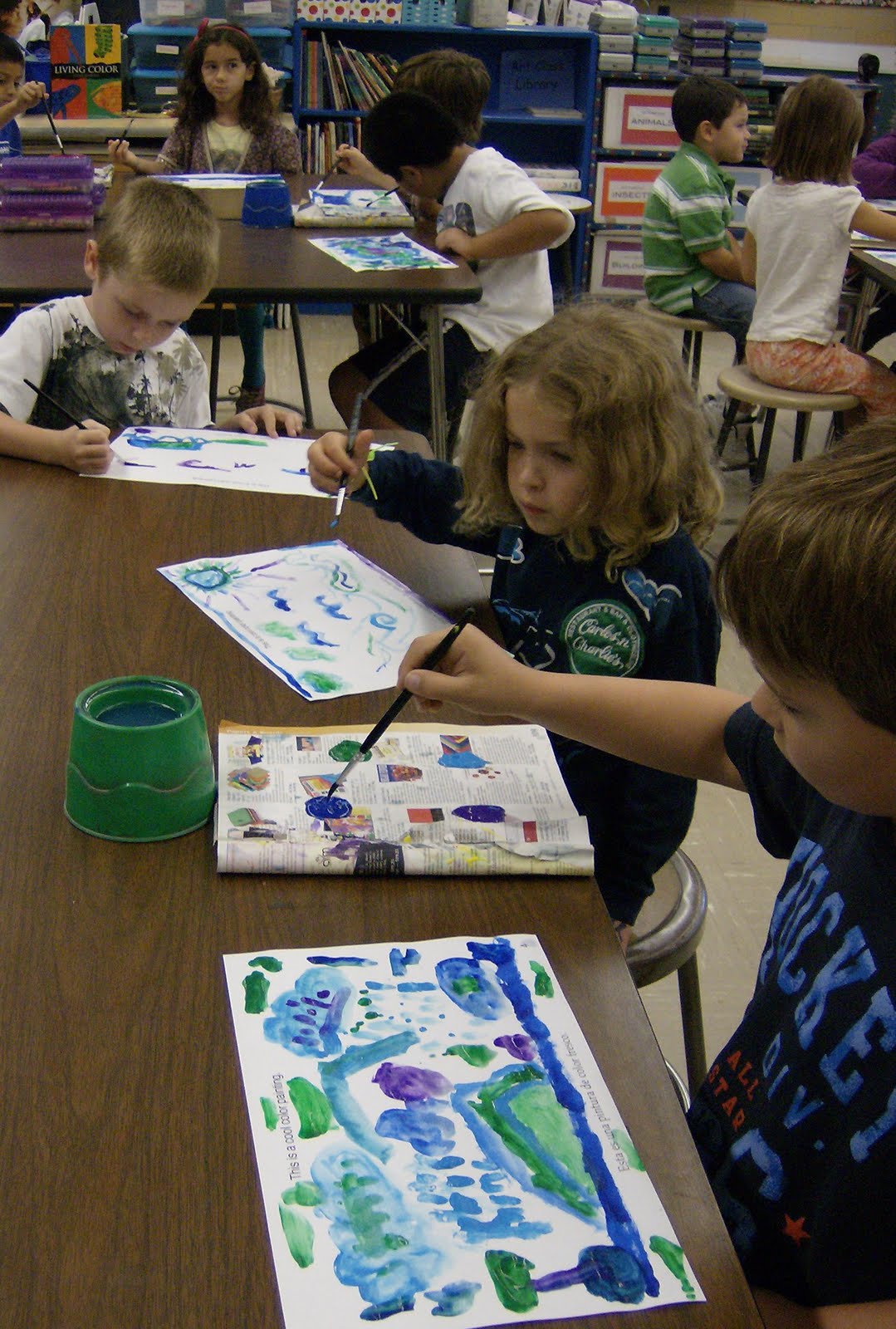 Zilker Elementary Art Class: 1st Grade Cool & Warm Color Paintings