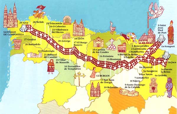 camino santiago map